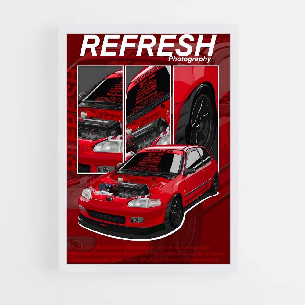 Poster Refh Racing – affiche Honda (vue 3)